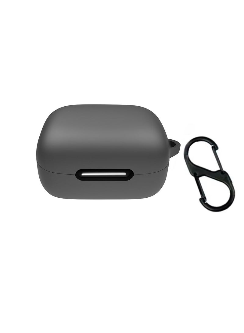 Compatible with Anker Soundcore R50i NC/Anker P30i Case Cover, Soft Silicone Shockproof Protective Case Wireless Earbuds with Carabiner, Front LED Visible (Grey) - Image 1